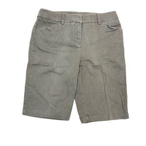 Jones New York Sport Women's Stretch Olive Trouser Shorts Bermuda Green Size 6